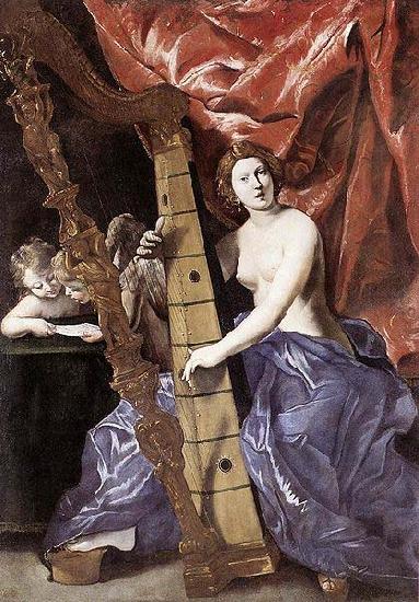 Giovanni Lanfranco Venus Playing the Harp oil painting picture